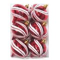 Winterland Winterland WL-ONION-60-6PK-RE Red And White Onion Ornament With Spiral Design WL-ONION-60-6PK-RE